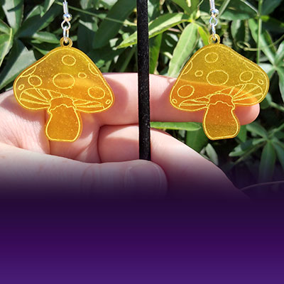 mushroom earrings